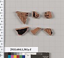 Terracotta fragments of a kylix (drinking cup), Terracotta, Greek, Attic