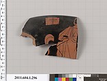 Terracotta rim fragment of a kylix (drinking cup), Attributed to the Painter Z [DvB], Terracotta, Greek, Attic