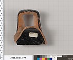 Terracotta fragment of a kylix (drinking cup), Terracotta, Greek, Attic