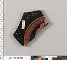 Terracotta fragment of a kylix (drinking cup), Terracotta, Greek, Attic