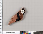 Terracotta fragment of a kylix (drinking cup), Terracotta, Greek, Attic