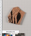 Terracotta fragment of a kylix (drinking cup), Terracotta, Greek, Attic