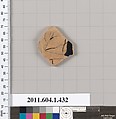 Terracotta fragment of a kylix (drinking cup), Terracotta, Greek, Attic