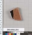 Terracotta fragment of a kylix (drinking cup), Terracotta, Greek, Attic
