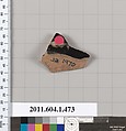 Terracotta fragment of a kylix (drinking cup), Terracotta, Greek, Attic