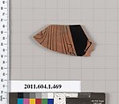 Terracotta fragment of a kylix (drinking cup), Terracotta, Greek, Attic
