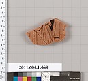 Terracotta fragment of a kylix (drinking cup), Terracotta, Greek, Attic