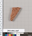 Terracotta fragment of a kylix (drinking cup), Terracotta, Greek, Attic