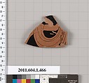 Terracotta fragment of a kylix (drinking cup), Terracotta, Greek, Attic
