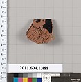 Terracotta fragment of a kylix (drinking cup), Terracotta, Greek, Attic