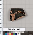 Terracotta rim fragment of a kylix (drinking cup), Terracotta, Greek, Attic