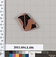 Terracotta fragment of a kylix (drinking cup), Terracotta, Greek, Attic