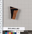 Terracotta fragment of a kylix (drinking cup), Terracotta, Greek, Attic