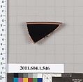 Terracotta rim fragment of a kylix (drinking cup), Terracotta, Greek, Attic