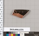 Terracotta rim fragment of a kylix (drinking cup), Terracotta, Greek, Attic