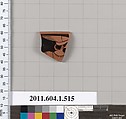 Terracotta rim fragment of a kylix (drinking cup), Terracotta, Greek, Attic