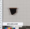 Terracotta rim fragment of a kylix (drinking cup), Terracotta, Greek, Attic