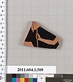 Terracotta fragment of a kylix (drinking cup), Terracotta, Greek, Attic