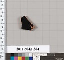 Terracotta fragment of a kylix (drinking cup), Terracotta, Greek, Attic