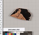 Terracotta fragment of a kylix (drinking cup), Terracotta, Greek, Attic