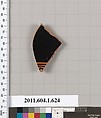Terracotta fragment of a kylix (drinking cup), Terracotta, Greek, Attic