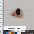 Terracotta fragment of a kylix (drinking cup), Terracotta, Greek, Attic