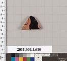 Terracotta fragment of a kylix (drinking cup), Terracotta, Greek, Attic