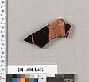 Terracotta fragment of a kylix (drinking cup), Terracotta, Greek, Attic