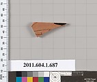 Terracotta fragment of a kylix (drinking cup), Terracotta, Greek, Attic