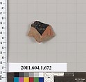 Terracotta fragment of a kylix (drinking cup), Terracotta, Greek, Attic