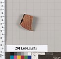 Terracotta fragment of a kylix (drinking cup), Terracotta, Greek, Attic