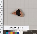 Terracotta fragment of a kylix (drinking cup), Terracotta, Greek, Attic