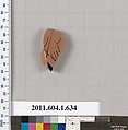 Terracotta fragment of a kylix (drinking cup), Terracotta, Greek, Attic