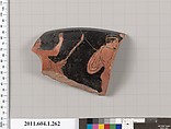 Terracotta rim fragment of a kylix (drinking cup), Terracotta, Greek, Attic