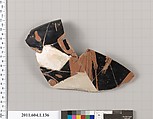 Terracotta rim fragment of a kylix (drinking cup), Terracotta, Greek, Attic