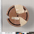 Terracotta fragment of a kylix (drinking cup), Attributed to the Veii Painter [DvB], Terracotta, Greek, Attic