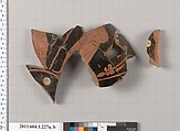 Terracotta fragments of a kylix (drinking cup), Terracotta, Greek, Attic