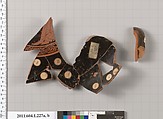 Terracotta fragments of a kylix (drinking cup), Terracotta, Greek, Attic