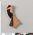 Terracotta fragment of a kylix (drinking cup), Terracotta, Greek, Attic