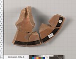 Terracotta fragments of a kylix (drinking cup), Terracotta, Greek, Attic