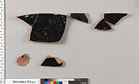 Terracotta fragments of a kylix (drinking cup), Terracotta, Greek, Attic