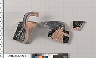Terracotta fragments of a kylix (drinking cup), Terracotta, Greek, Attic