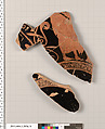 Terracotta fragments of a kylix (drinking cup), Terracotta, Greek, Attic