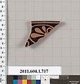 Terracotta rim fragment of a kylix (drinking cup), Terracotta, Greek, Attic