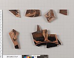 Terracotta fragments of a kylix (drinking cup), Terracotta, Greek, Attic