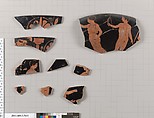 Terracotta fragments of a kylix (drinking cup), Terracotta, Greek, Attic