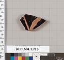 Terracotta fragment of a kylix (drinking cup), Terracotta, Greek, Attic