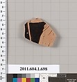 Terracotta fragment of a kylix (drinking cup), Terracotta, Greek, Attic