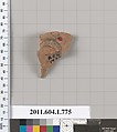 Terracotta fragment of a kylix (drinking cup), Terracotta, Greek, Attic