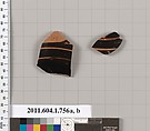 Terracotta fragments of a kylix or skyphos?, Terracotta, Greek, Attic
